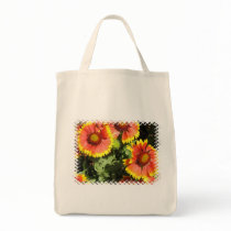 Red and Yellow Flowers Grocery Tote Bag