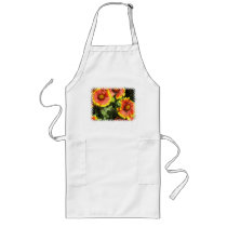 Red and Yellow Flowers Long Apron