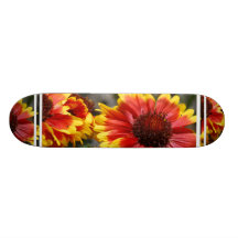 Red and Yellow Gaillardia Skateboard
