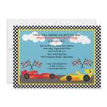 Red and Yellow Race Car Birthday Party Announcements