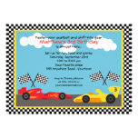 Red and Yellow Race Car Birthday Party Announcements