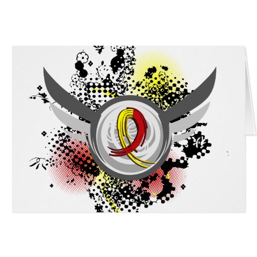 Red And Yellow Ribbon And Wings Hepatitis C Greeting Card