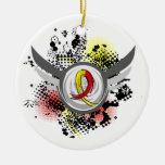 Red And Yellow Ribbon And Wings Hepatitis C Ornaments