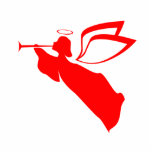 red angel blowing horn acrylic ornament photo cutouts