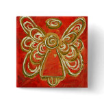 Red Angel Button Pin