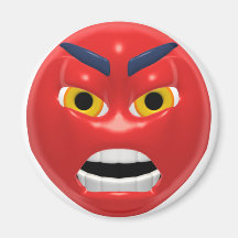 red angry smiley fridge magnets
