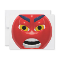 red angry smiley invitations