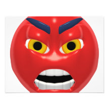 red angry smiley invitations