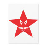 red angry star face smile postcards
