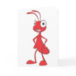 Red Ant Standing Arms on Waist Cartoon Shirt