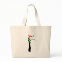Red Anthurium flower in a vase Tote Bags