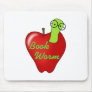 Red Apple Book  Worm Mouse Mat