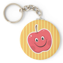 Red apple cartoon character keychain