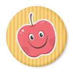 Red apple cartoon character magnet