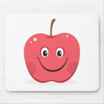 Red apple cartoon mousepad