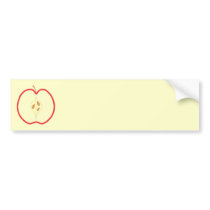 Red Apple Half. Bumper Sticker