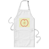 Red Apple Half, on cream background. Aprons