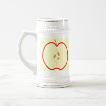 Red Apple Half, on cream background. Coffee Mug