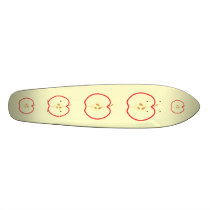 Red Apple Half, on cream background. Skate Board Decks