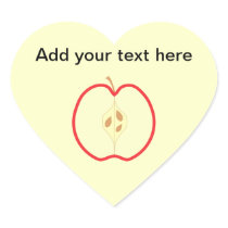 Red Apple Half, on cream background. Stickers