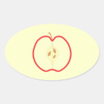 Red Apple Half, on cream background. stickers