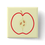 Red Apple Half. Vector illustration. Custom buttons