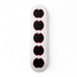 Red Apple Outline. Black centre Green stem. Custom skateboards