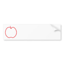 Red Apple Outline. Bumper Sticker