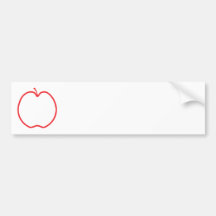Red Apple Outline. Bumper Sticker