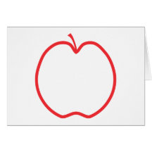 Red Apple Outline. Card