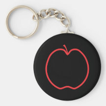 Red Apple Outline. Keychains