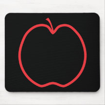Red Apple Outline. Mouse Mats