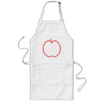 Red Apple Outline, on white background. Apron