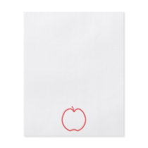 Red Apple Outline, on white background. Personalized Flyer