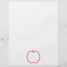 Red Apple Outline, on white background. Personalized Flyer