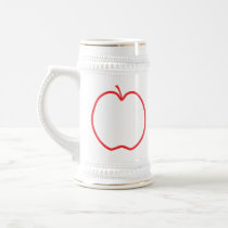 Red Apple Outline, on white background. Mug
