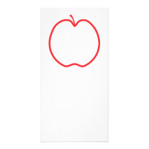 Red Apple Outline, on white background. Photo Cards