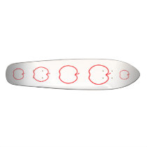 Red Apple Outline, on white background. Skate Boards