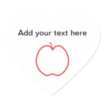 Red Apple Outline, on white background. Stickers