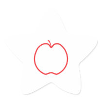 Red Apple Outline, on white background. Stickers