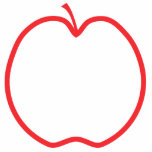 Red Apple Outline. Acrylic Cut Out