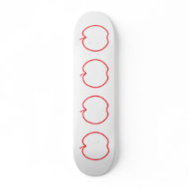 Red Apple Outline. Skate Board Deck