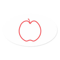 Red Apple Outline. Sticker