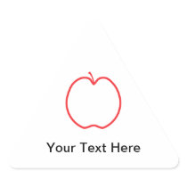 Red Apple Outline. Triangle Stickers