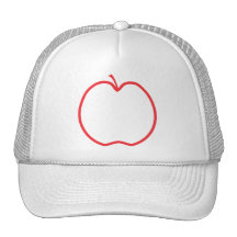Red Apple Outline. Trucker Hat