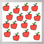 Red Apple Pattern. Illustration. Custom posters