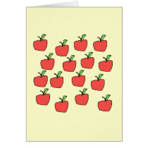 Red apple pattern, on cream. greeting cards