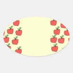 Red apple pattern, on cream. stickers