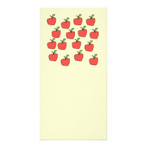 Red apple pattern, on cream. custom photo card