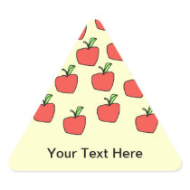 Red apple pattern, on cream. stickers